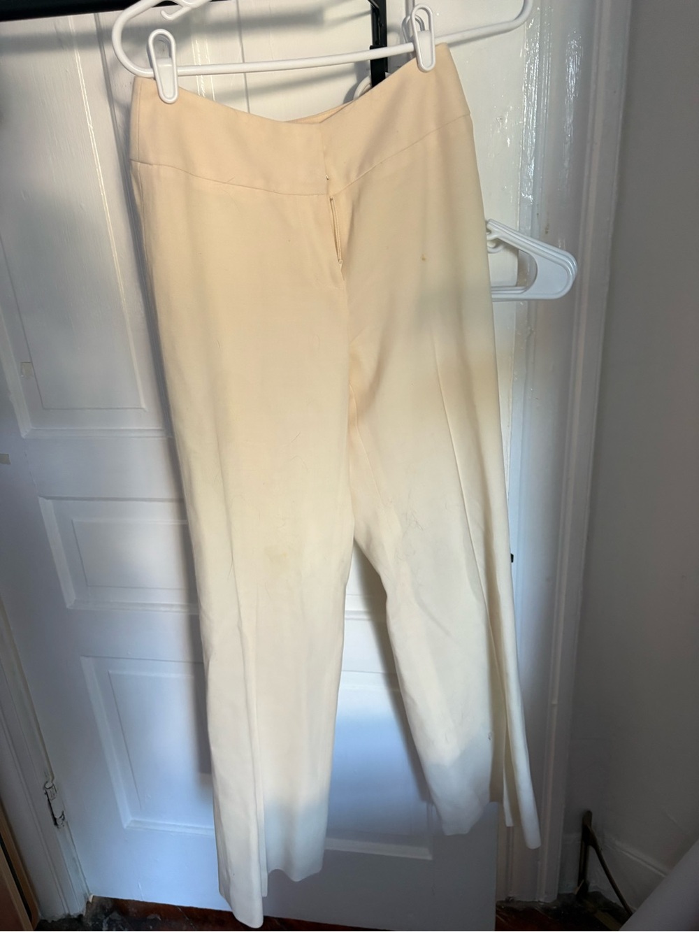 LOFT Cream Wide-Leg Trousers